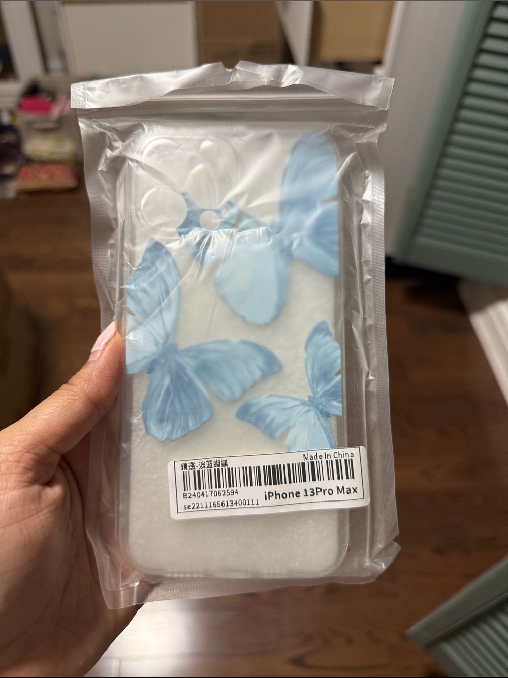 iPhone 13 Pro Max Blue Butterfly Soft TPU Case - Unbranded